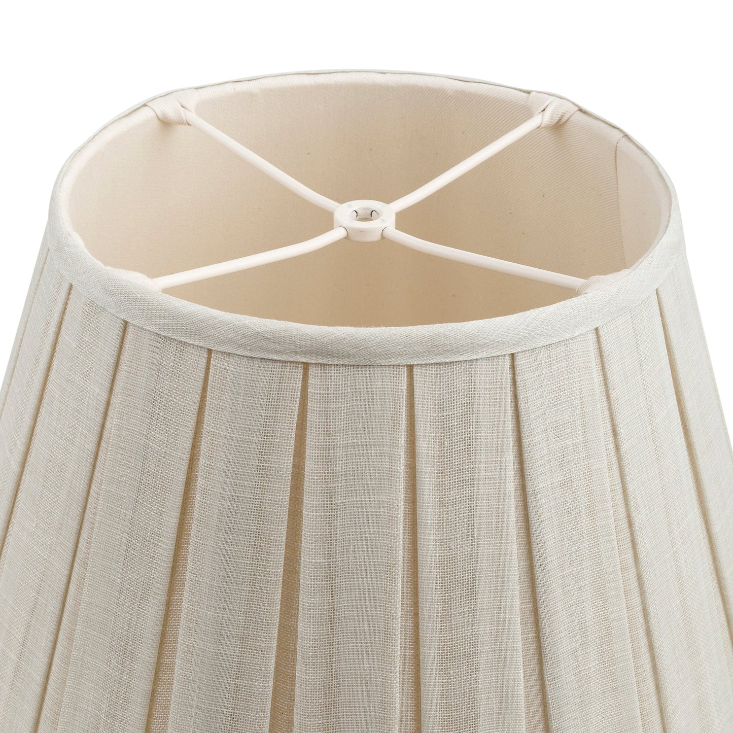 Round Box Pleat Lampshade in Cream Moire