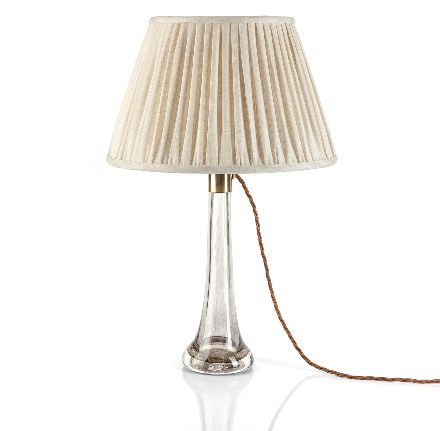 Round Gathered Lampshade in Cream Moire