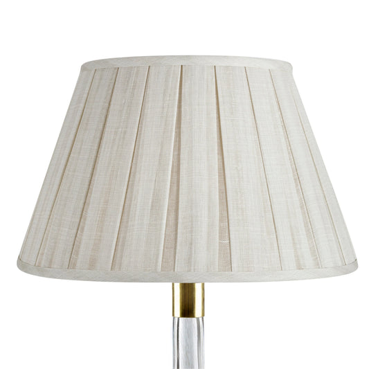 Round Box Pleat Lampshade in Cream Moire