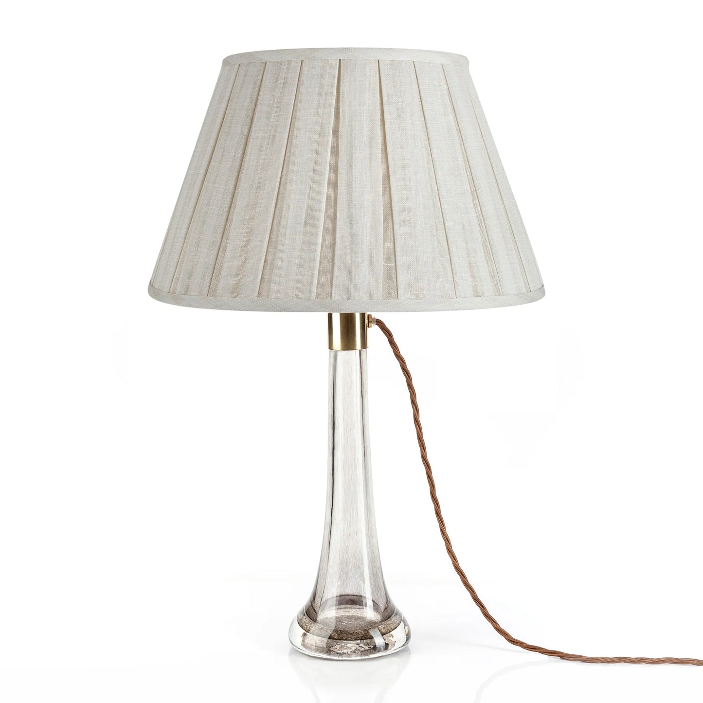 Round Box Pleat Lampshade in Cream Moire
