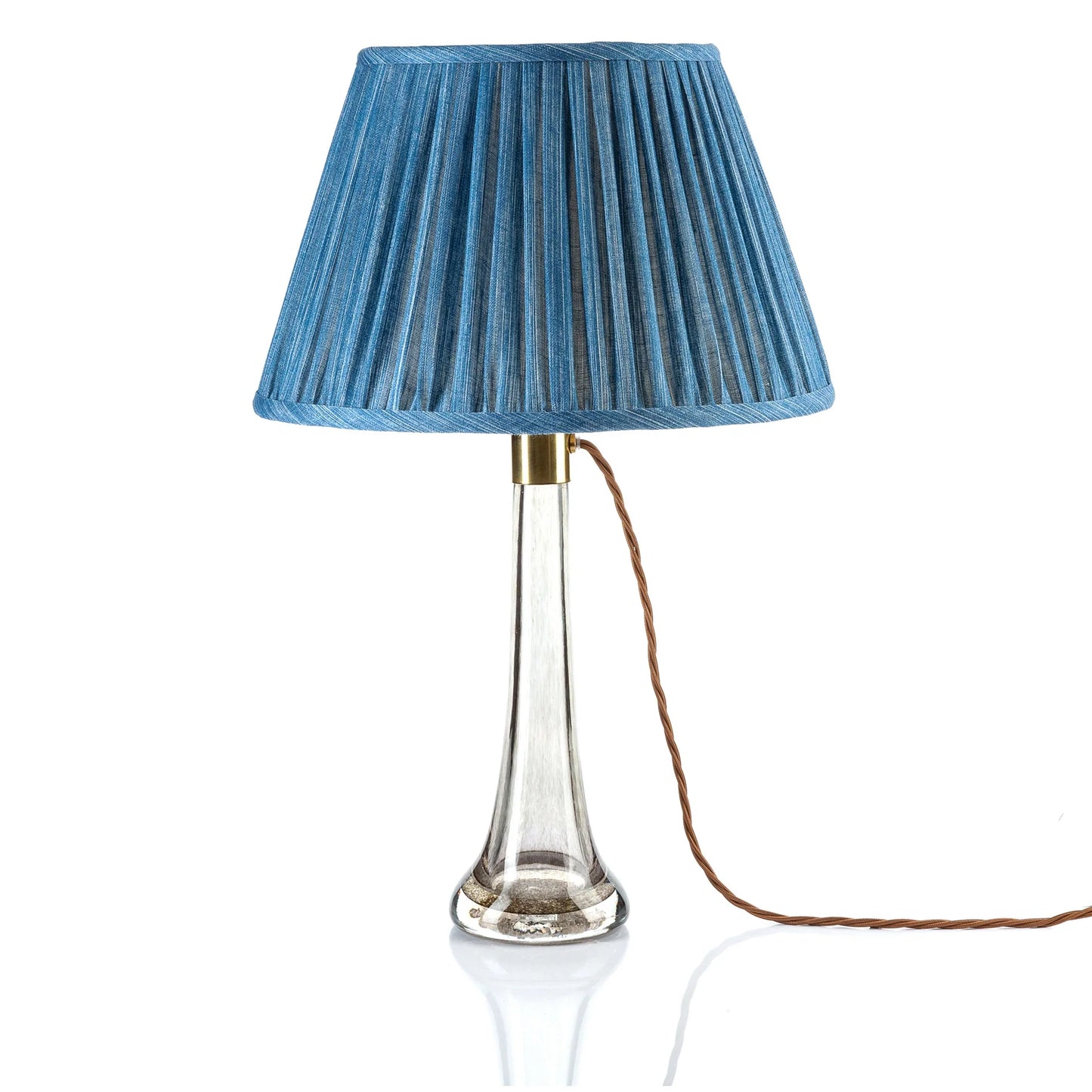 Round Gathered Lampshade in Sacre Bleu