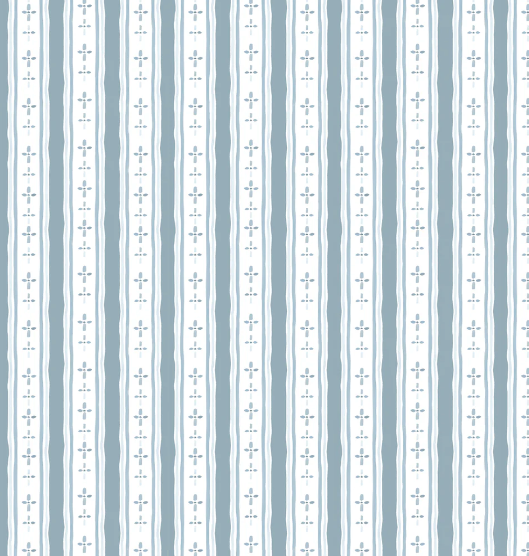 Textiles By Smith Floral Stripe Pillow