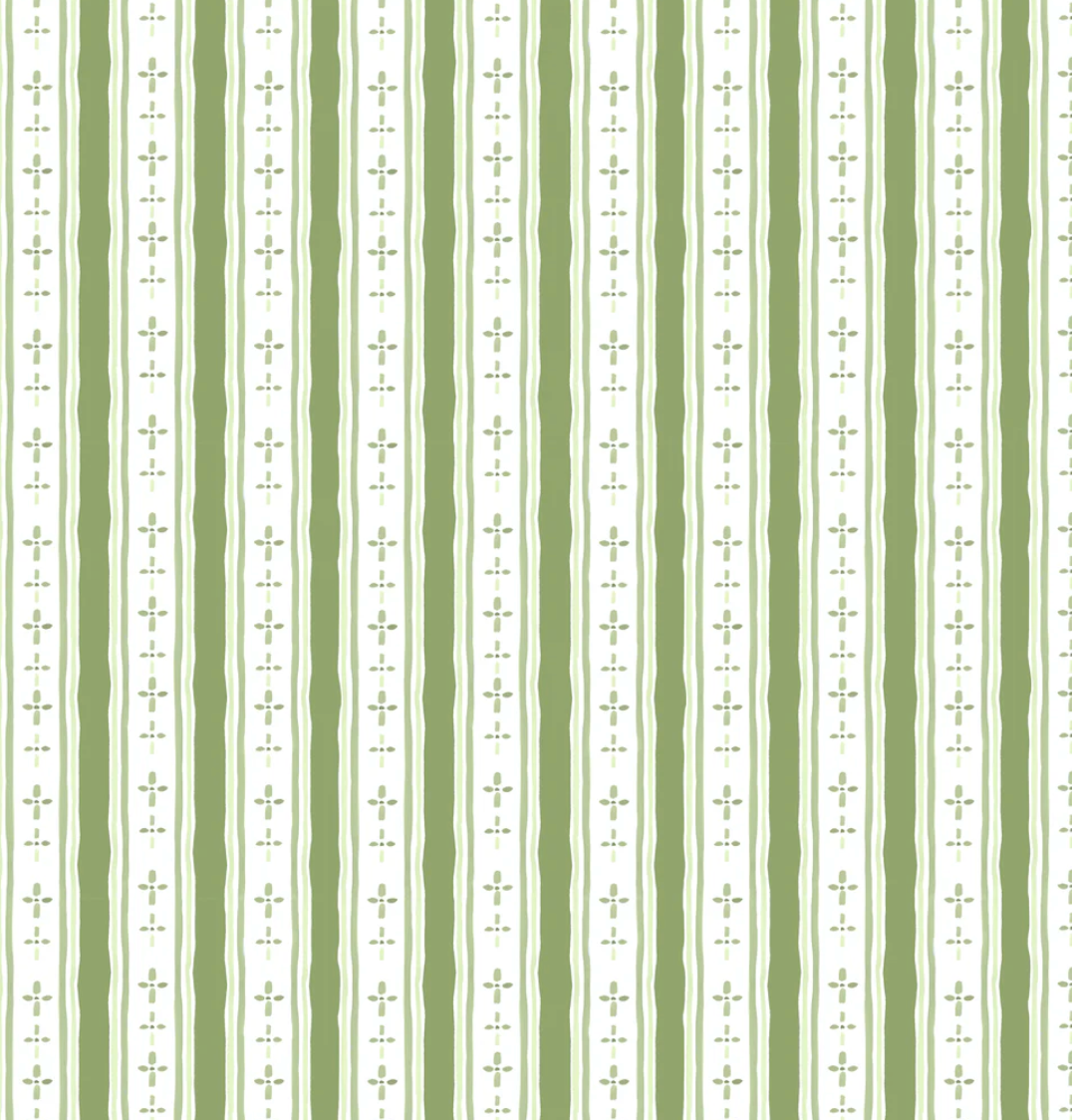 Textiles By Smith Floral Stripe Pillow