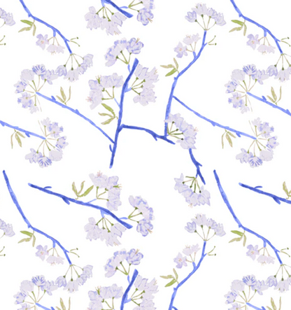 Textiles By Smith Cherry Blossom Linen Pillow