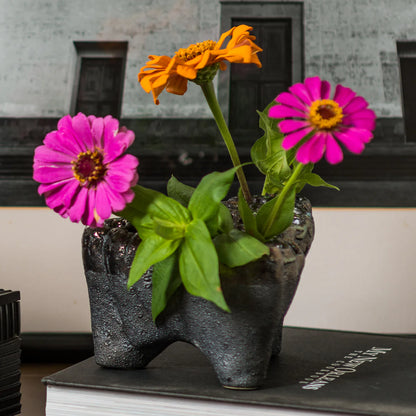 Stoneware Flower Holder Vase